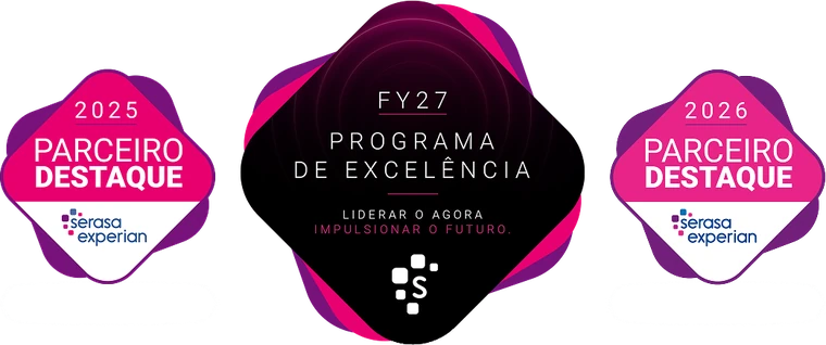 Reconhecimentos oficiais SCC Check: Parceiro Destaque Serasa Experian 2025 e 2026 e Programa de Excelência FY27